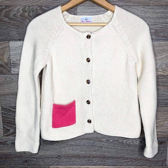 Girl’s Hanna Andersson Cream Knit Cardigan